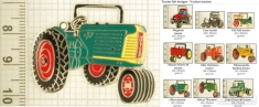 Tractor-themed decorative fobs, various designs with strap & key chain options