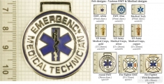 EMT & medical provider decorative fobs, various designs with strap, key chain, & watch chain options