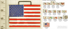 US (American) flag decorative fobs, various designs with strap, key chain, & watch chain options