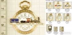 Pocket watch & timepiece-themed fobs, various designs with strap, key chain, & watch chain options