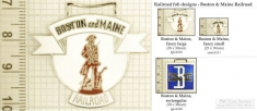 Boston & Maine railroad decorative fobs, various designs w/ strap, key chain, & watch chain options