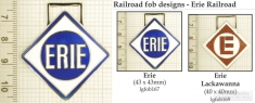 Erie railroad decorative fobs, various designs with strap & key chain options
