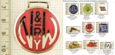 Norfolk & Western railroad decorative fobs, various designs with strap & key chain options