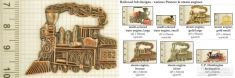 Pioneer railroad engine decorative fobs, various designs w/ strap, key chain, & watch chain options