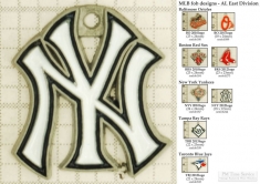 MLB team logo small decorative fobs (AL East), pewter-toned, various teams & finishing options