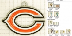 NFL team logo small decorative fobs (NFC North), pewter-toned, various teams & finishing options