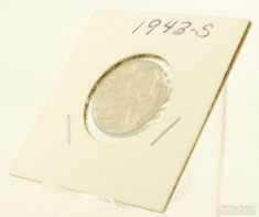 1943-S Jefferson $0.05 (five cent) coin, "Fine" condition, includes sleeve