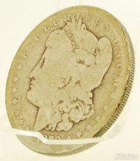 1879-S Morgan silver $1 (one dollar) coin, circulated, "Good" condition