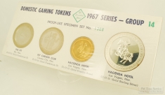 The Franklin Mint Domestic Gaming Tokens 1967 Series Group 14 set 1368; The Pit/Kit Carson/Hacienda