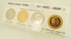 The Franklin Mint Foreign Gaming Tokens 1967 Series Group 24 set 1368; Chevalier & George Raft's