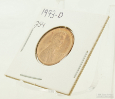 1973-D Lincoln Head Memorial $0.01 (one cent penny) US coin, circulated, "Fine" condition