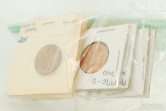 12 Lincoln Head Memorial $0.01 (one cent penny) US coins, sold as a set, circulated, 1959-1975 dates