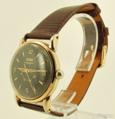 Zodiac 17J Autographic grade 1424 wind indicator wrist watch, RGF & SS round water-resistant case