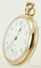 Waltham 16S 21J adj. 5p Crescent St. pocket watch #17010841, attractive YGF smooth polish SB&B case