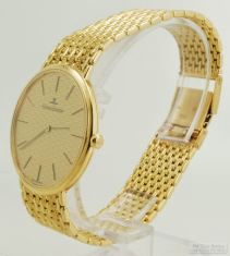 Jaeger-LeCoultre 7J quartz wrist watch #2394633, elegant thin-model 18k yellow gold round WR case