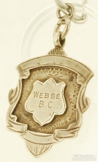 Attractive silver Webbe B.C. crest pocket watch chain fob