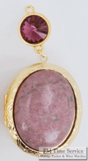 Large oval locket with cameo recess & large round connector, in a variety of finishing options
