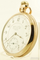Hamilton 16S 17J adj. grade 974 pocket watch #56224, heavy YGF HB&B case with a coin edge frame
