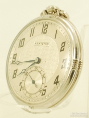 Hamilton 12S 17J adj. grade 912 pocket watch #3368429, elegant smooth polish WGF Hamilton HB case