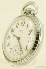 Tradition Watch Co. for Orvin 16S 17J pocket watch, chrome WBM SB&B case, Montgomery-style dial