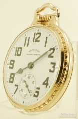Hamilton 16S 21J LS adj. 6p grade 992B pocket watch #C306466, Wadsworth YGF bar-over-crown case
