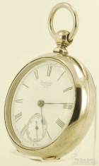 Waltham 18S 15J key wind adj. P.S. Bartlett pocket watch #4629664, 3oz. A.W. Co coin silver case