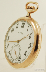 Illinois 12S 17J adj. 3p Time King grade 405 pocket watch #4929774, lovely thin-model YGF SB&B case