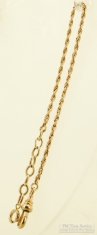 8.5" YGF twisted rope-link straight-style pocket watch chain, small spring ring finding