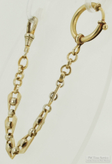 7.5" WBM fancy mixed link straight-style pocket watch chain with an oversized spring ring