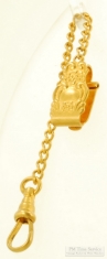 5" gilt straight-style chain with engraved belt clip