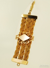 4" YGF braided-mesh ribbon-style pocket watch chain
