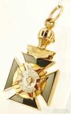 YGF & enamel articulated cross pattée-shaped Knights of St. John pocket watch chain fob
