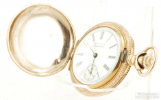Waltham OS 7J grade No. 60 ladies' pocket watch #7040491, lovely multi-colored gold filled HC