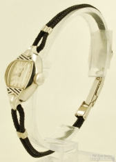 Elgin 17J adj. grade 662 ladies' wrist watch #I421991, lovely WGF & SS oval smooth polish case