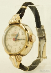 Wakmann 17J ladies' wrist watch in a fancy YGF & SS round case
