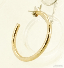 YGP large hoop single post-style earring, 2.5mm diameter, 3/4 loop, slightly textured finish