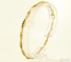 7" Monet YGP dual strand flat-profile snake-style link bracelet