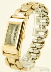 Elgin 17J adj. grade 483 wrist watch #34864275, long rectangular YGF case, "Kirby" dial logo