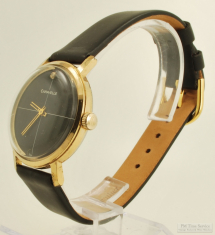 Caravelle by Bulova 7J grade 6UA N4 wrist watch, YBM & SS round case with a sloped bezel