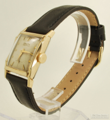 Gruen 17J grade A2 wrist watch #181594,  lovely YGF & SS rectangular smooth polish case