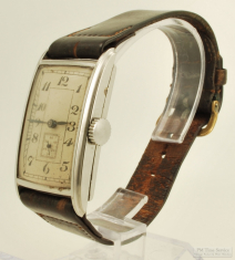 Longines 17J wrist watch #5347930, impressive WBM long rectangular case with a narrow stepped bezel