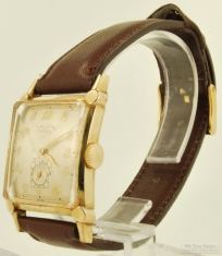 Gruen Precision 17J wrist watch, heavy YGF rectangular case