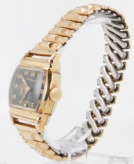 Crestwood 17J wrist watch, rectangular YGF & SS case, Masonic 32 double headed eagle emblem
