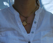 Double Albert Chain with T-Bar (as short necklace)