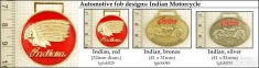 Indian motorcycle decorative fobs, various designs with strap, key chain, & watch chain options