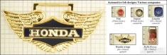 Auto & motorcycle decorative fobs, various designs with strap, key chain, & watch chain options