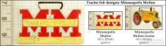 Minneapolis Moline tractor decorative fobs, various designs with strap & key chain options