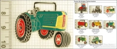 Tractor-themed decorative fobs, various designs with strap & key chain options