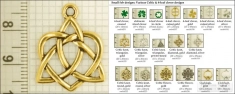 Celtic & 4-Leaf Clover decorative fobs, various designs with strap, key chain, & watch chain options