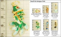 Fish decorative fobs, various designs with strap, key chain, & watch chain options